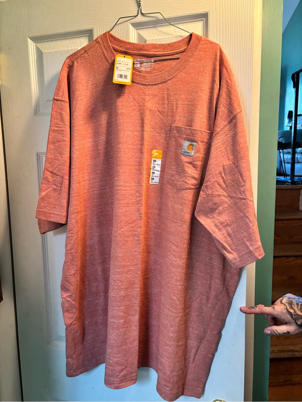 Carhartt Coral Heather Short-Sleeve Pocket Tee